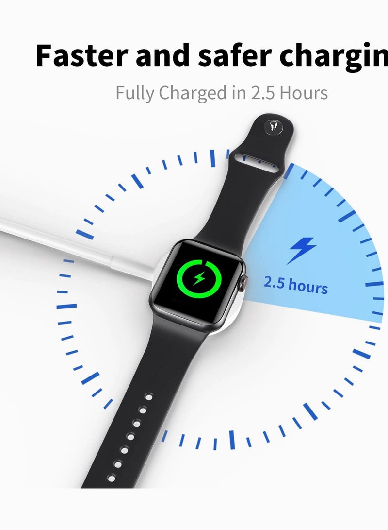 Wireless Charger Compatible for Apple Watch Series 6, 5, 4, 3, 2, 1 – Magnetic Charging Cable – Fast Charging Portable Charger – Long Cord - Image 2